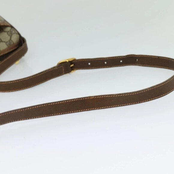 GUCCI GG Supreme Web Sherry Line Bag PVC Beige Gold 89 02 077 Auth 128012 - Picture 8 of 16